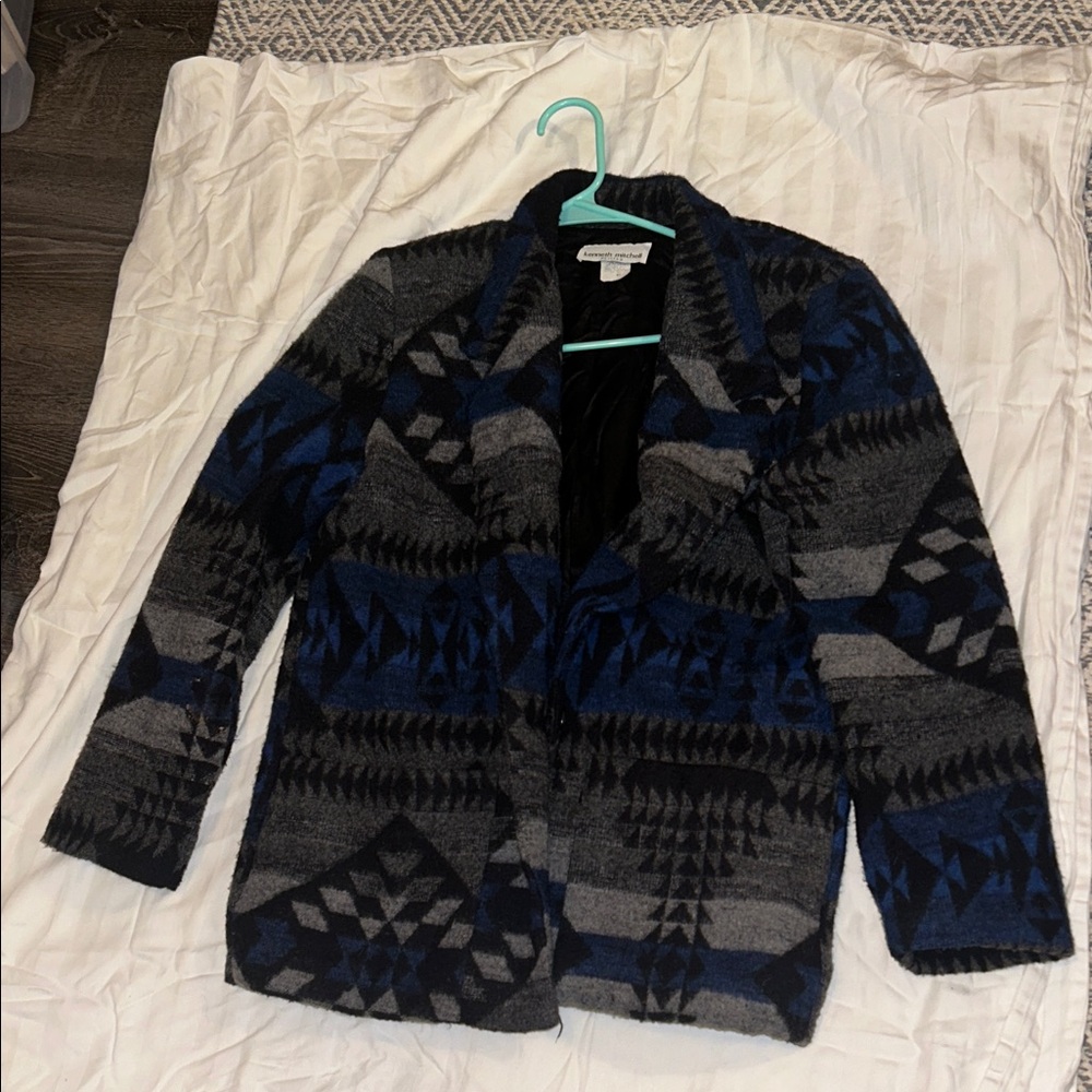 Stylish Blue and Gray Women's Jacket